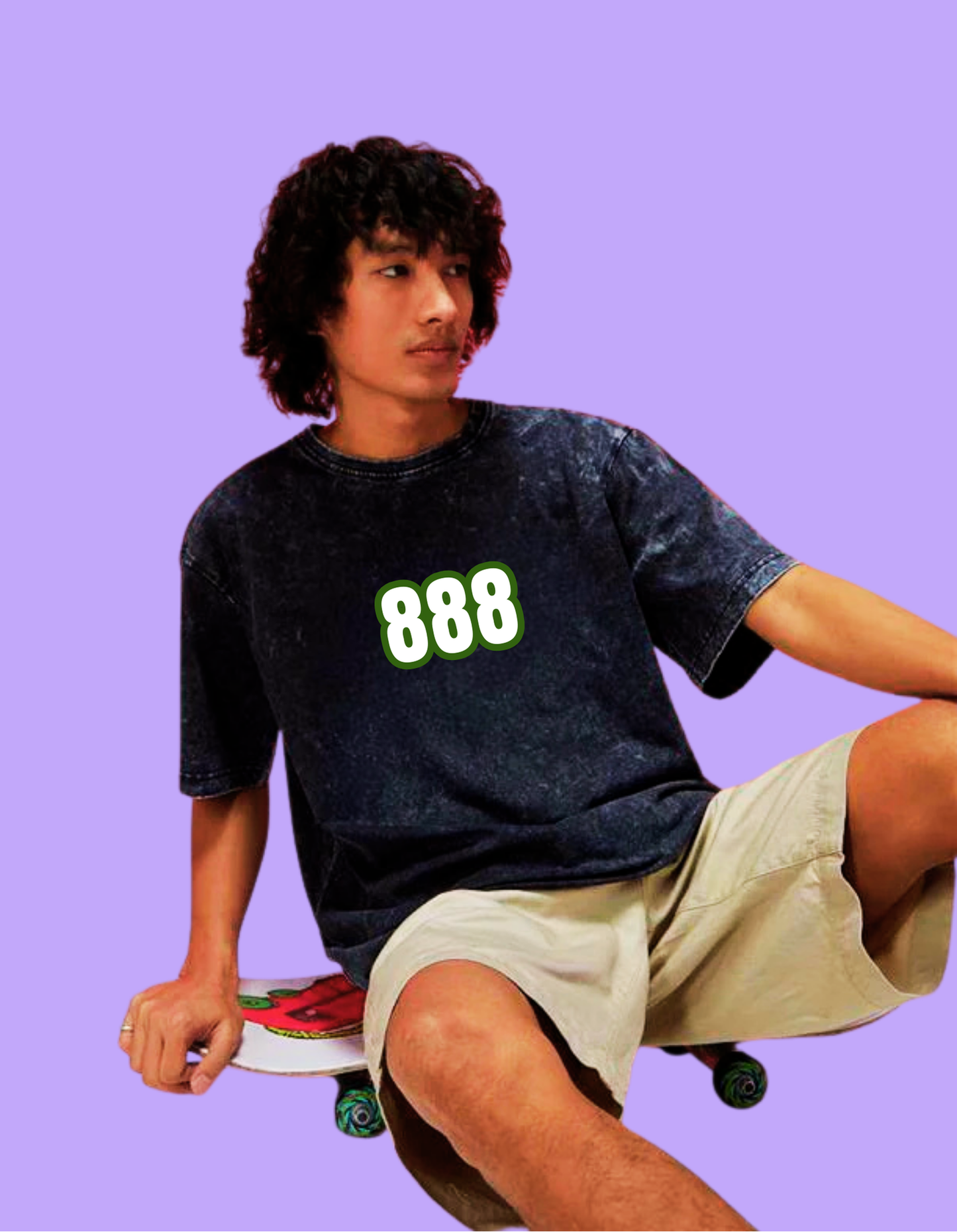 MANIFEST MONEY. ATTRACT ABUNDANCE ACID WASHED OVERSIZED T-SHIRT. WALK WITH 888.