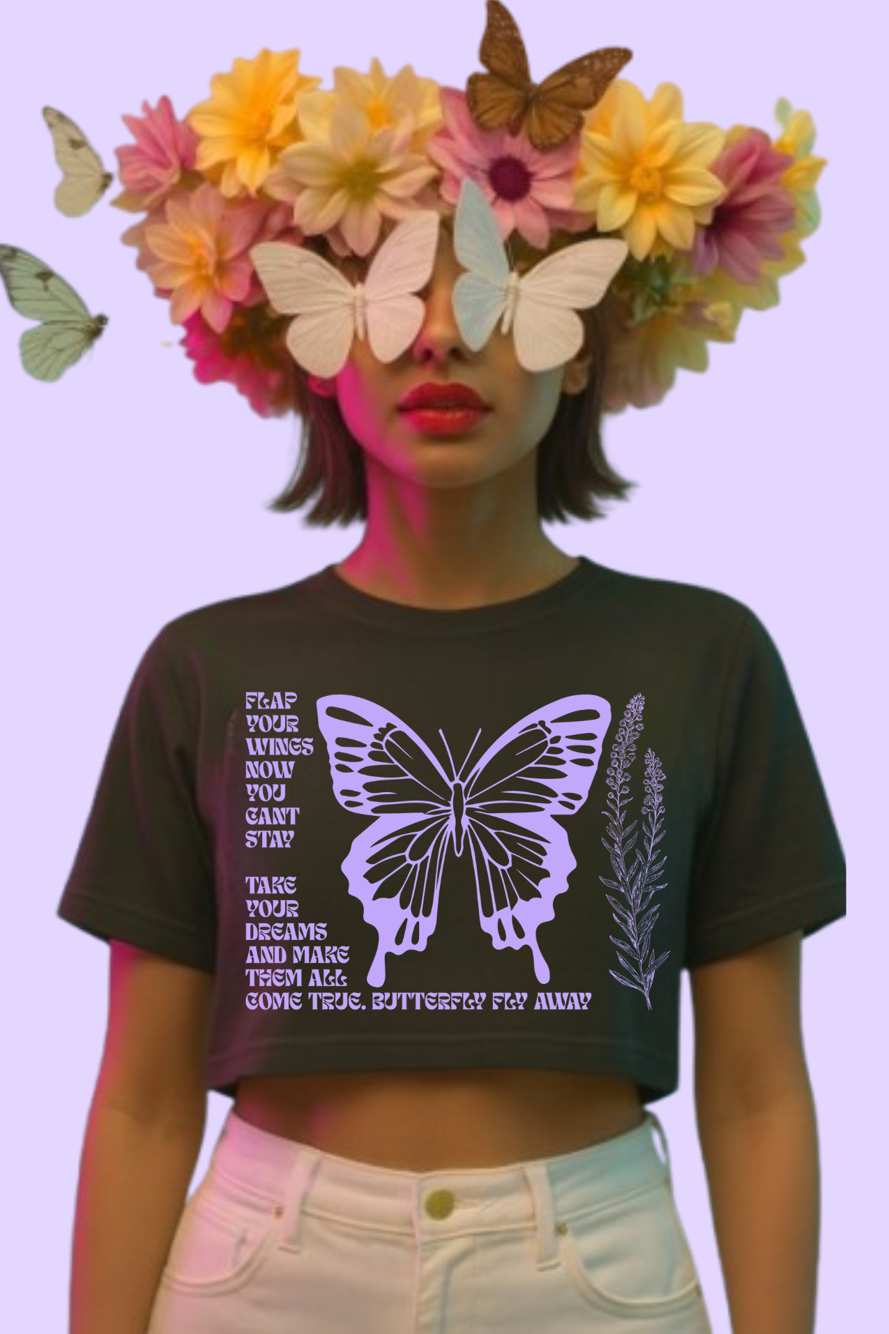 Butterfly Fly Away Crop Top – Inspired by Miley Cyrus | Soft Feminine Awakening