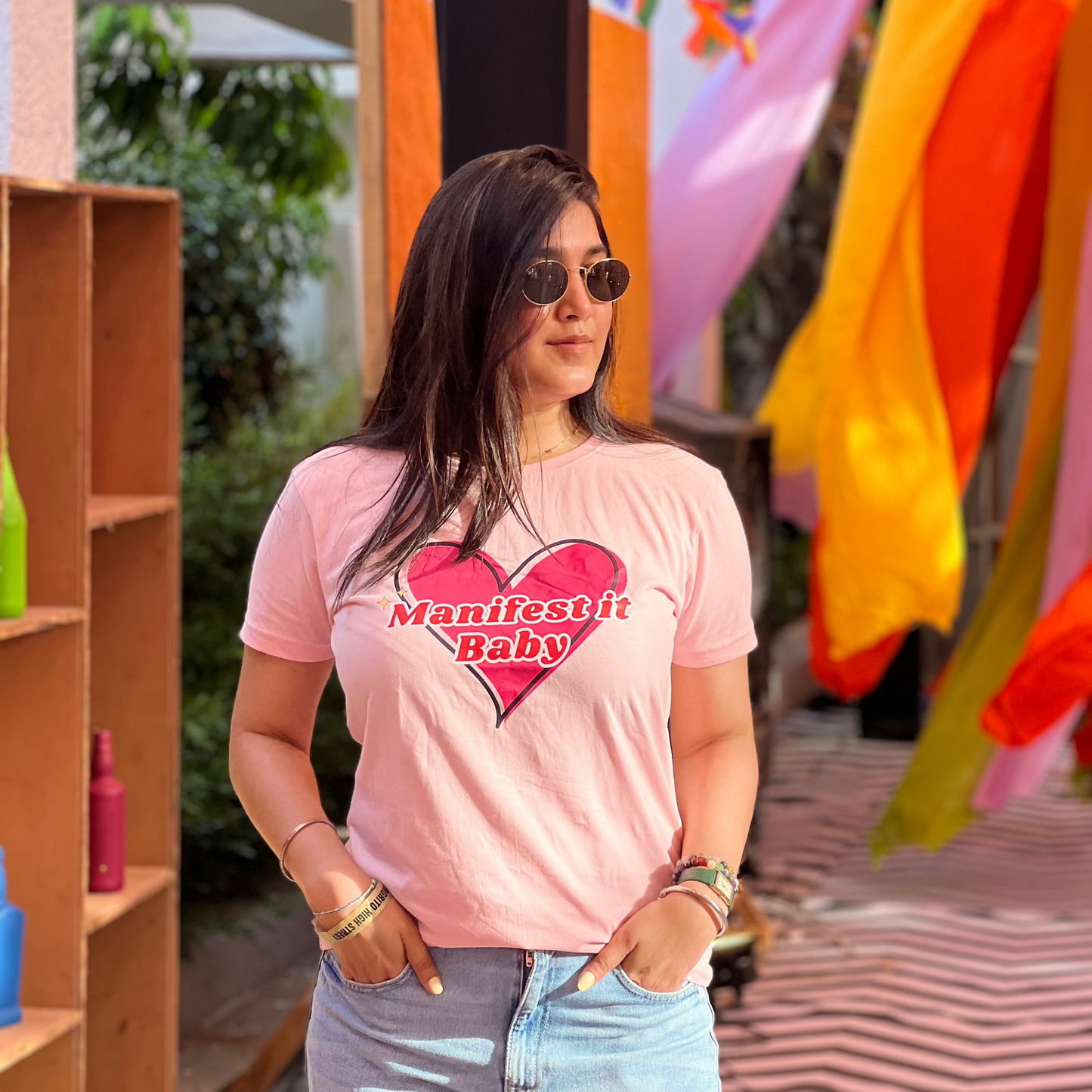 Manifest It Baby Pink T-Shirt – Manifestation Tee for Spiritual Queens