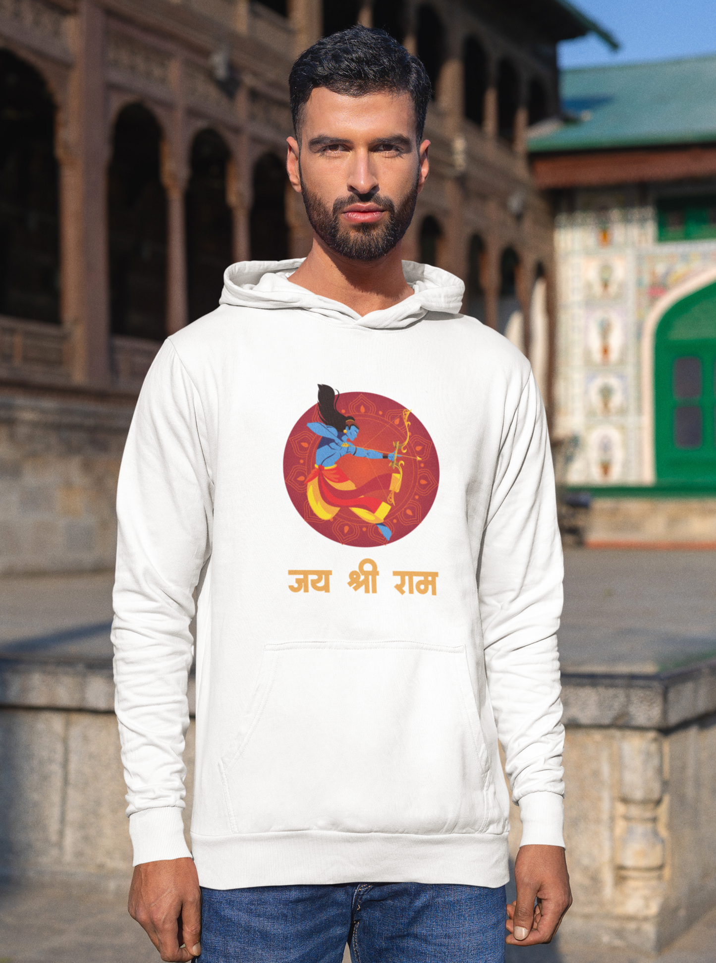 JAI SHRI RAM | RAM BHAKT | Black OR White Unisex Spiritual Hoodie
