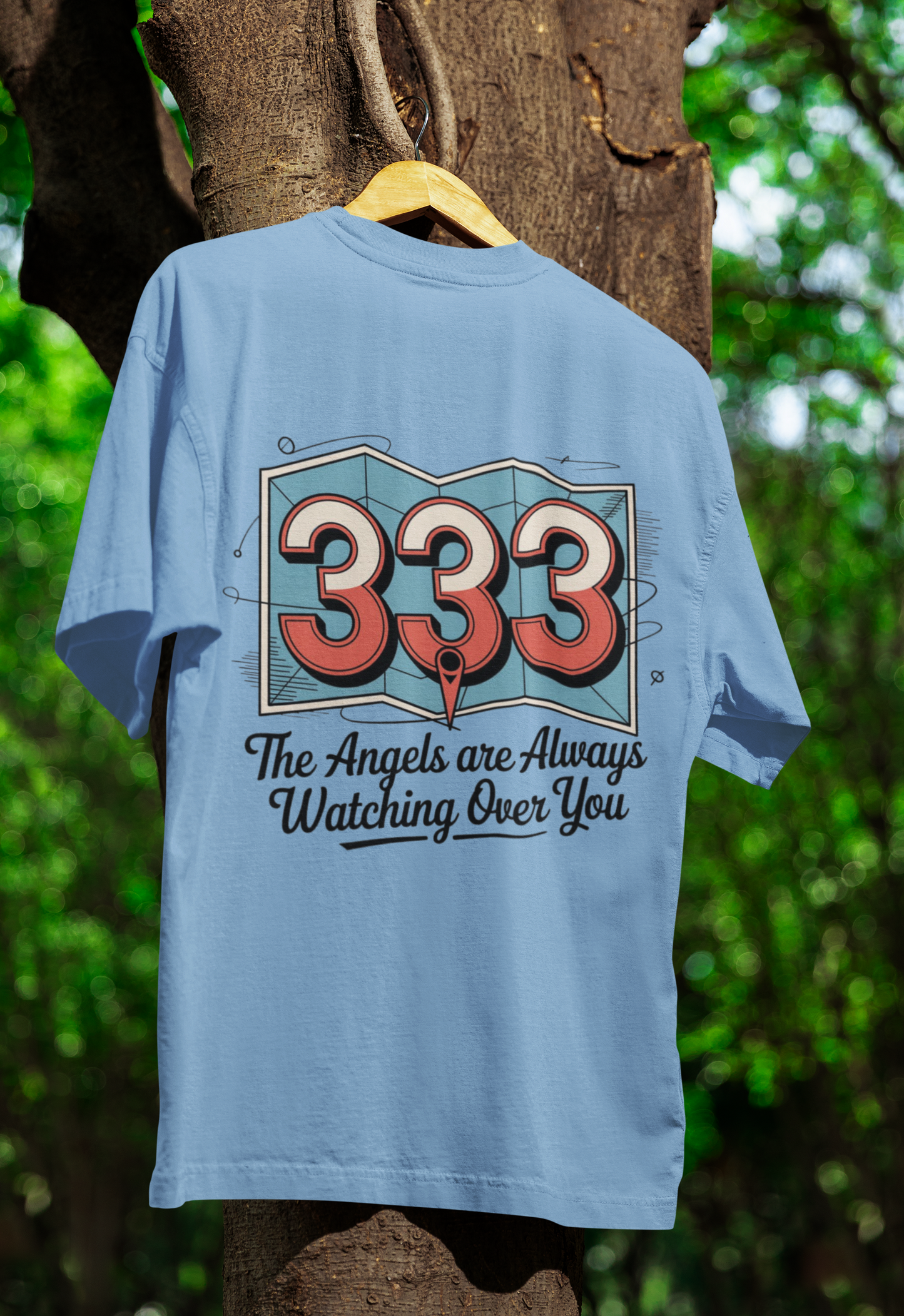 333 Angel Numbers |Unisex Blue Oversized T-shirt