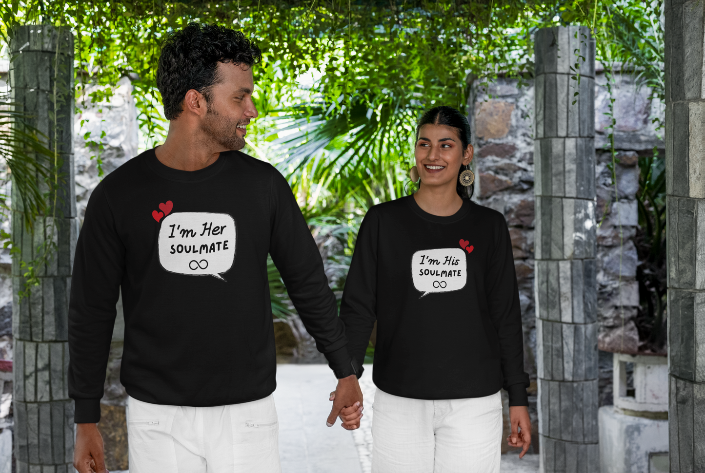 IM HIS + HER SOULMATE Couple Black Sweatshirts