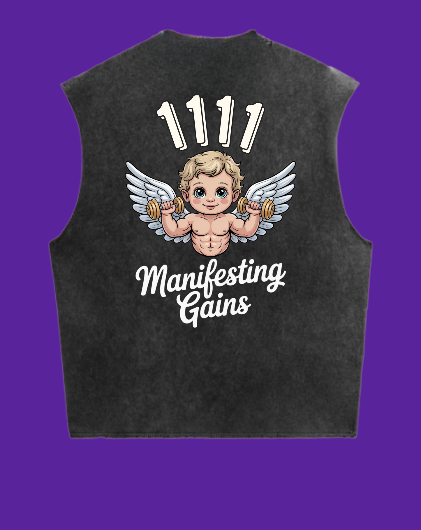 GROW- 1111 Manifesting | Gains Grey Unisex Vest | Spiritualbadeez Gymwear