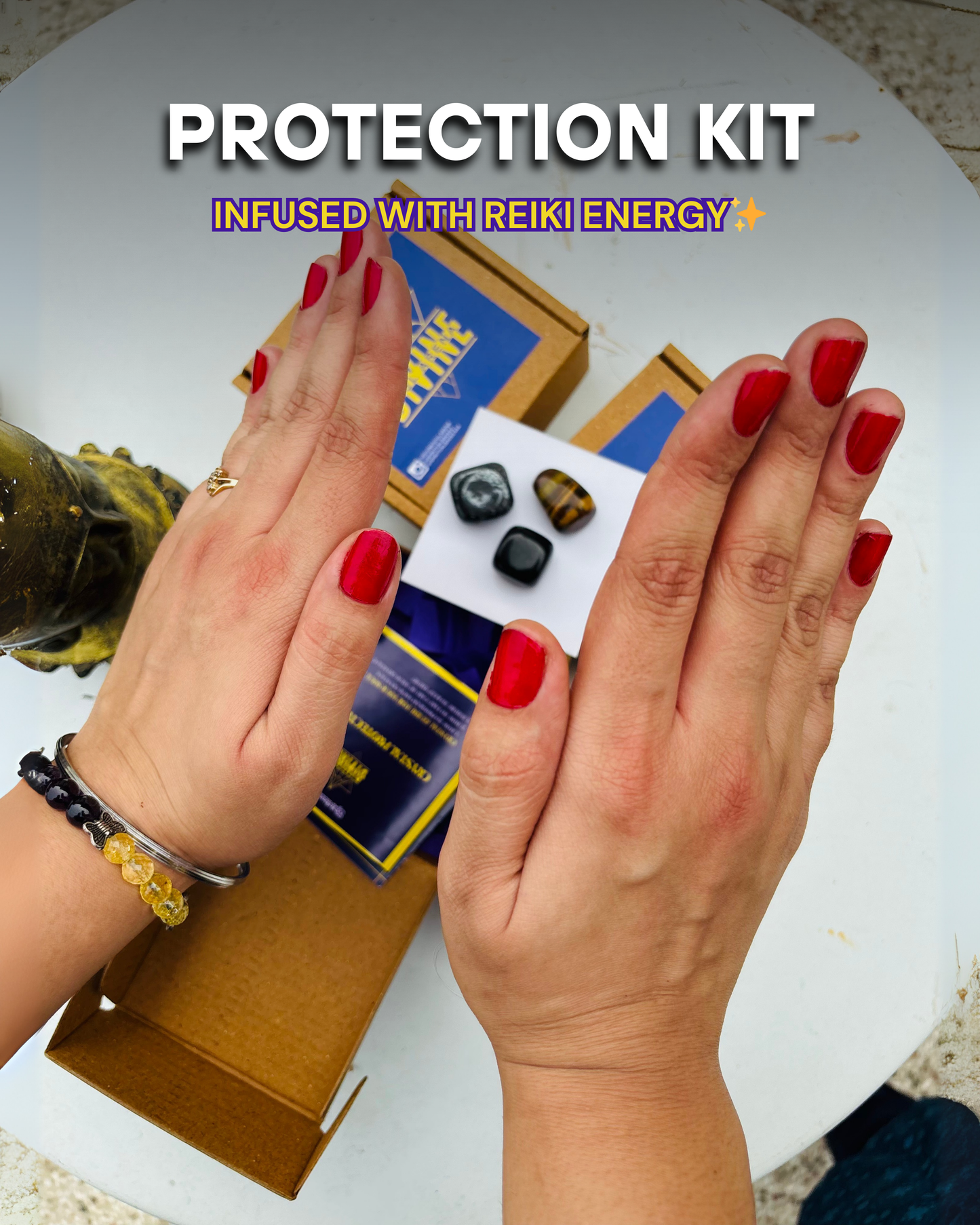 🛡️ Protection Crystal Kit- Reiki Infused