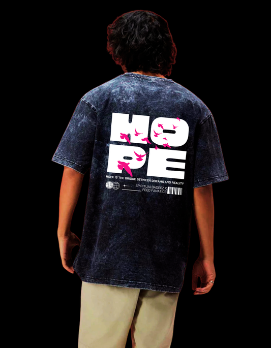 Hope – Acid Wash Oversized Gym T-Shirt (Unisex) | Grow Gymwear