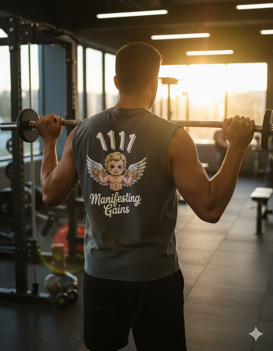 GROW- 1111 Manifesting | Gains Grey Unisex Vest | Spiritualbadeez Gymwear
