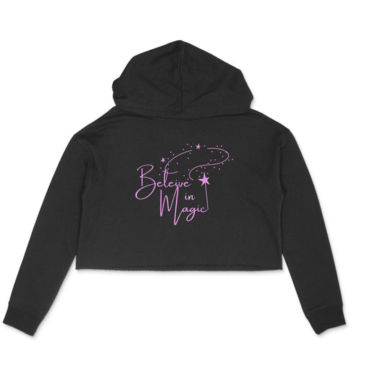 BELEIVE IN MAGIC Womens Crop Hoodie